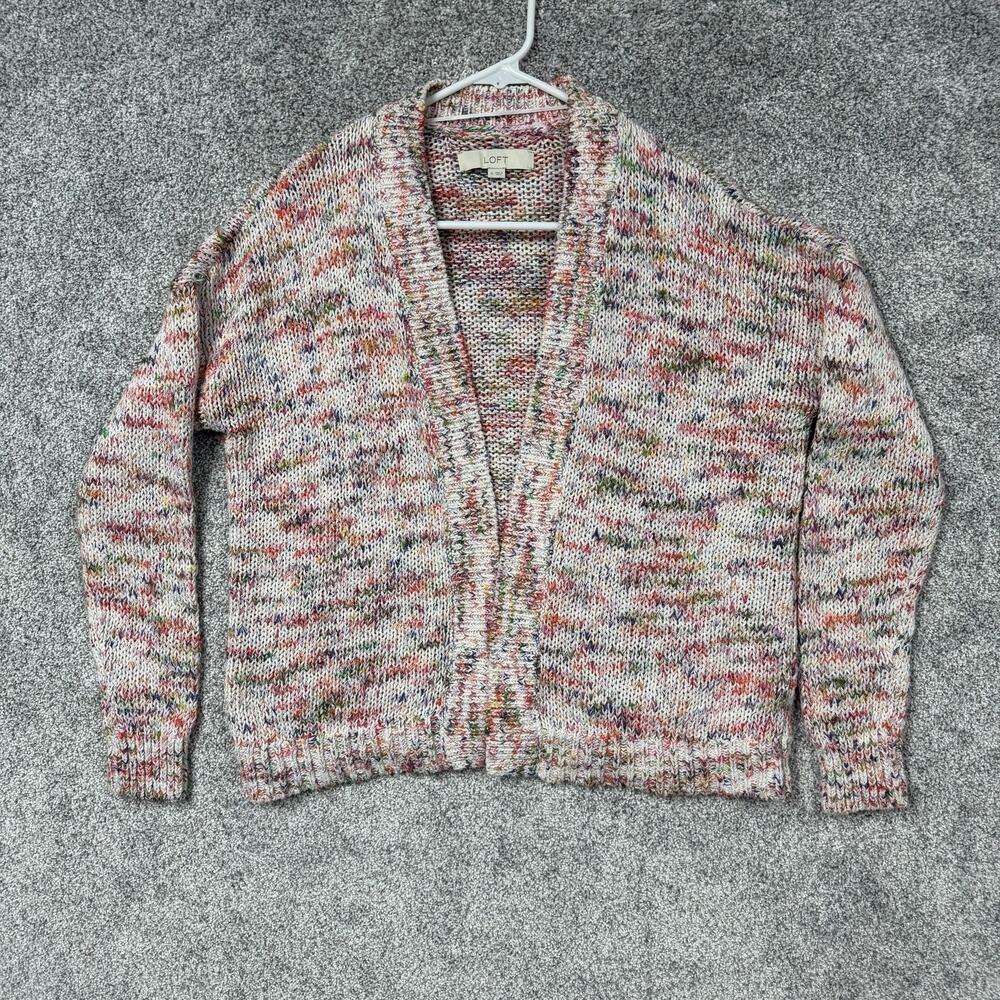 LOFT Cardigan Sweater M Open Front Cozy Layering Boho Cottagecore Grandmacore
